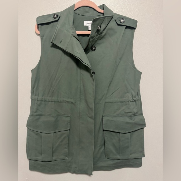 Nordstrom Cotton Utility Vest In Green Duck - Picture 2 of 10